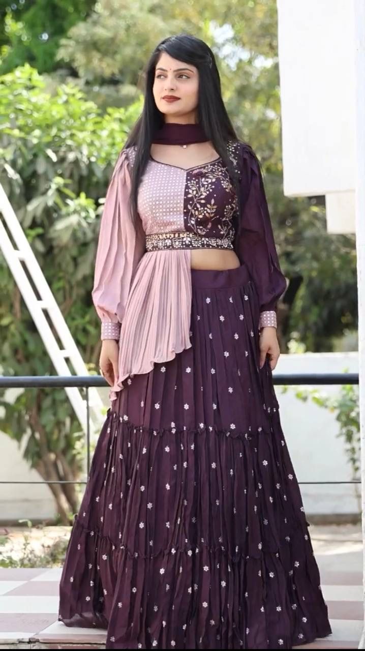 Pc 233 By Prisha Heavy Chinon Party Wear Indo Western Catalog